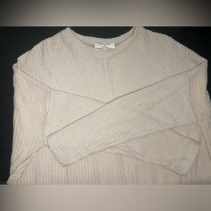 Cream waffle sweater. Size S.